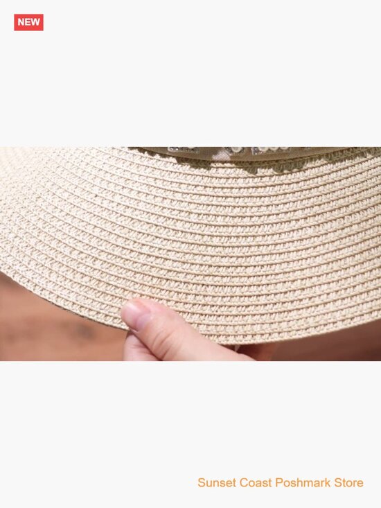 Bride Straw Floppy Sun Hat for Women Bridal Shower Bachelorette Gift Beige Wide